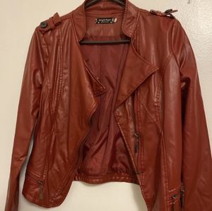 Red leather jacket